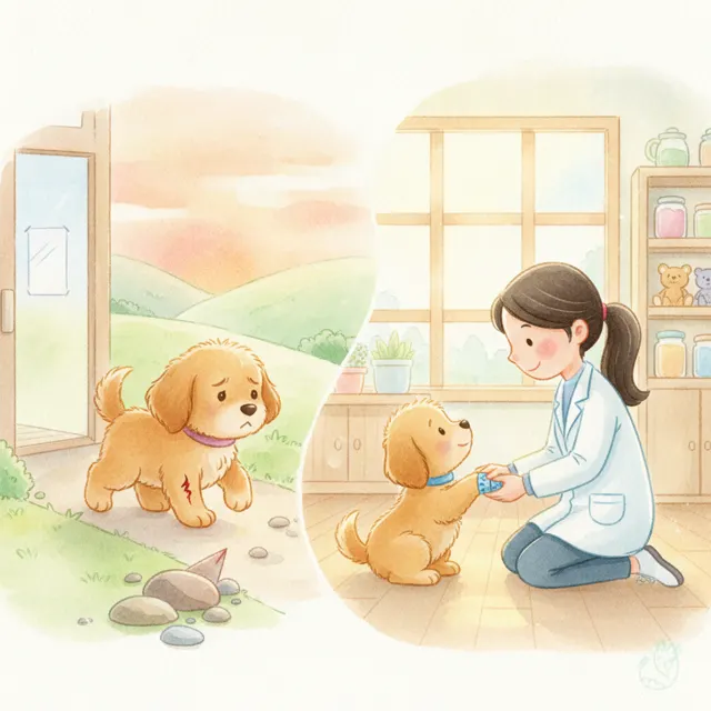 A Bandage for Buddy story for kids illustration