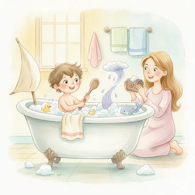 A Boat Trip to the Bathtub story for kids illustration