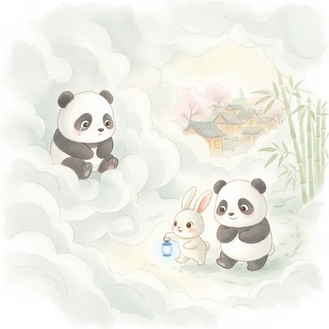 A Friend in the Mist story for kids illustration