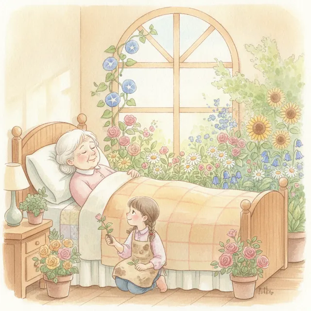 A Garden for Grandma story for kids illustration