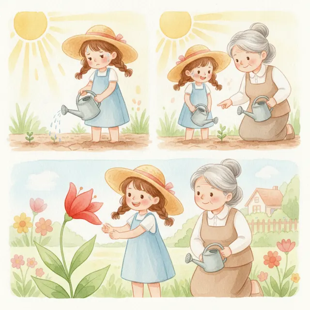 A Garden for the Hot Days story for kids illustration