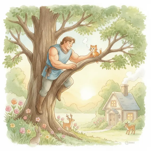 A Hand for the Little Cat story for kids illustration