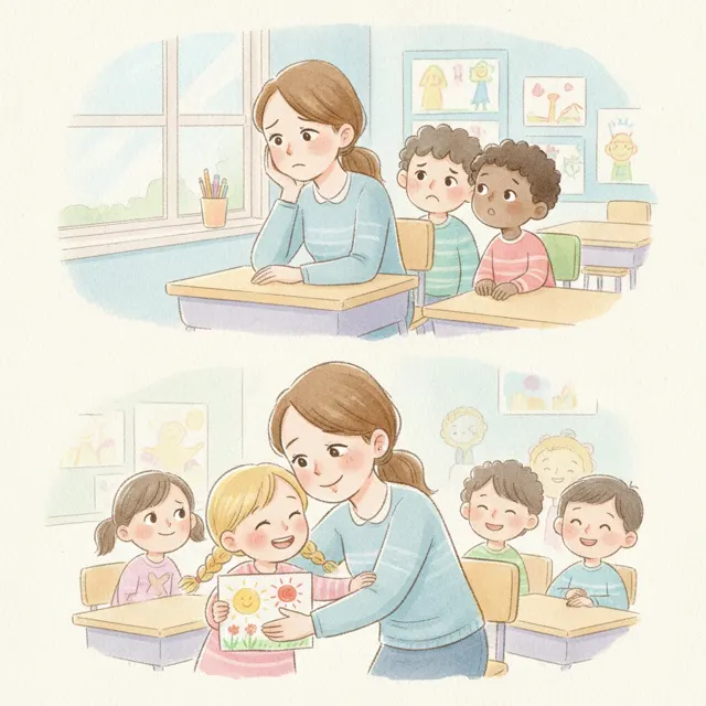 A Hug for the Teacher story for kids illustration