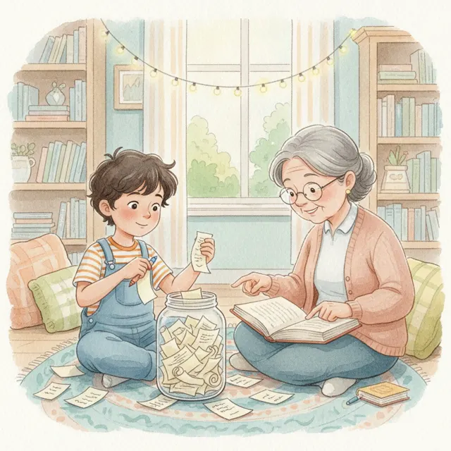 A Jar Full of Questions story for kids illustration