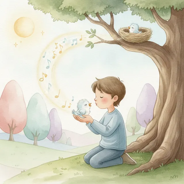 A Lullaby for Baby Bird story for kids illustration