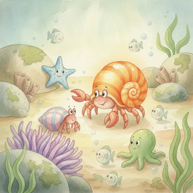 A New Friend in the Tide Pool story for kids illustration