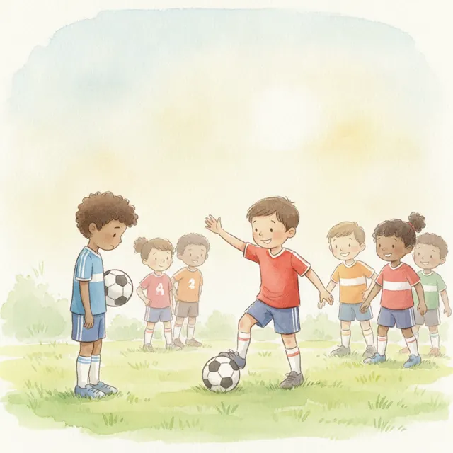 A New Kid on the Team story for kids illustration