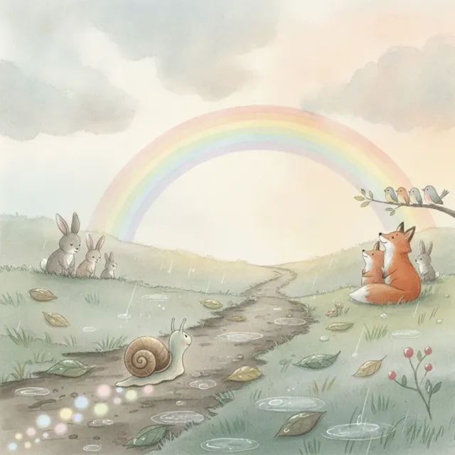 A Rainbow After the Rain story for kids illustration