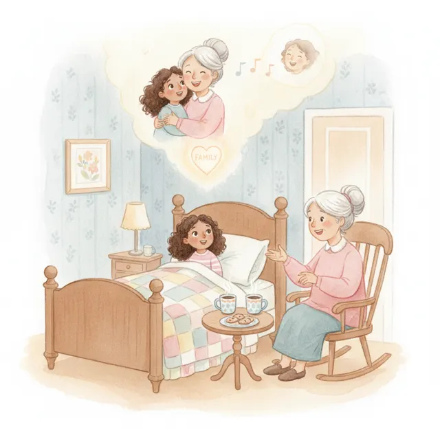 A Sleepover at Aunt Rosa's story for kids illustration