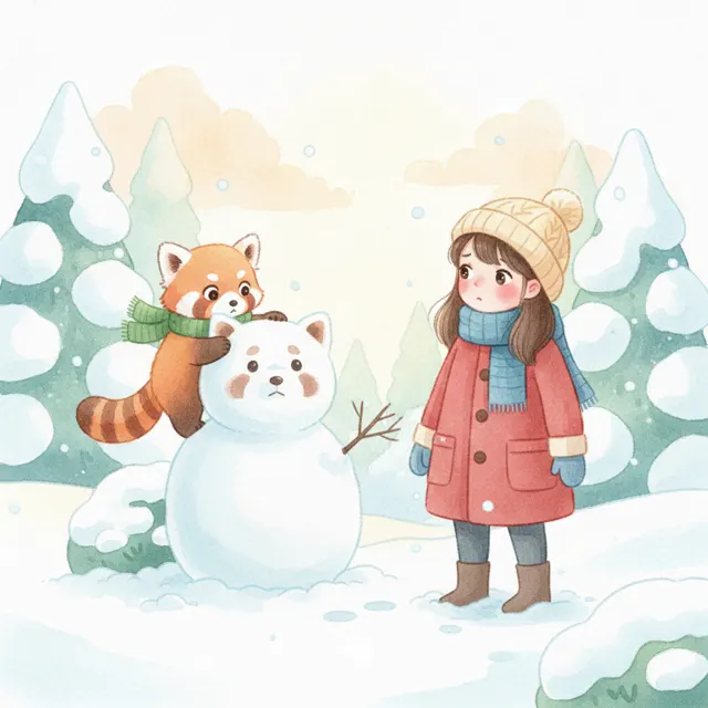 A Snowy Day for Two story for kids illustration
