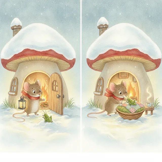 A Warm Bed for Pip story for kids illustration