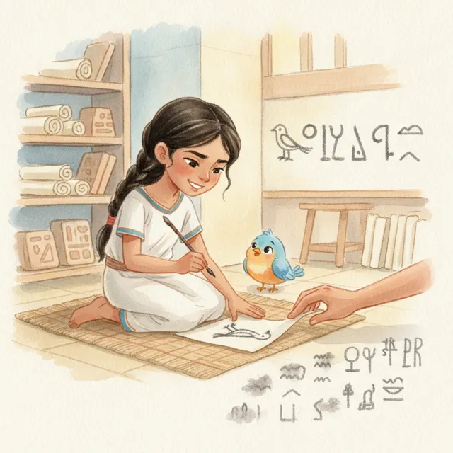 Amina Writes Her Name story for kids illustration