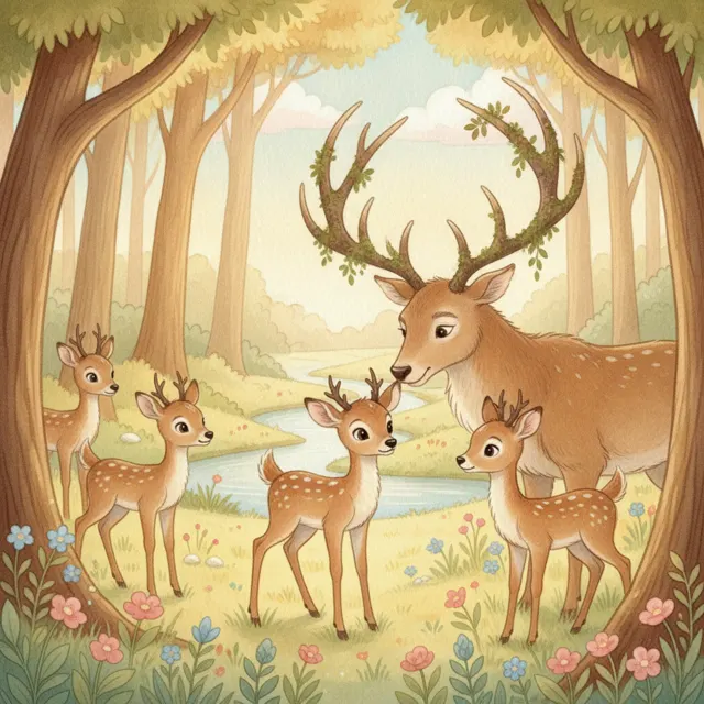 Antlers That Took Their Time story for kids illustration