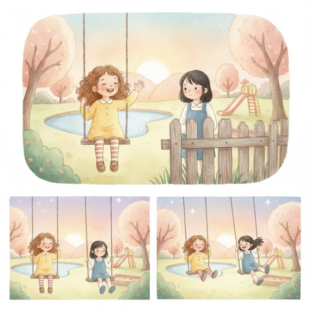 Ava and the Empty Swing story for kids illustration