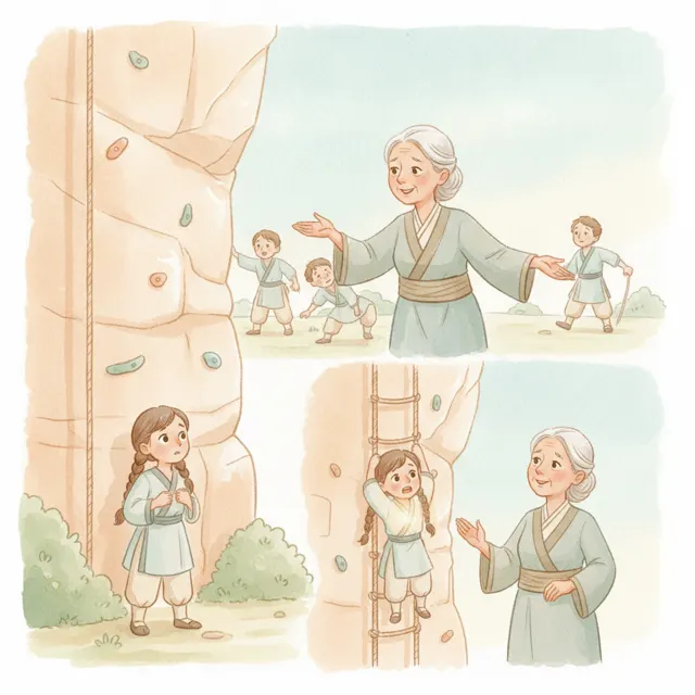 Aya and the First Test story for kids illustration