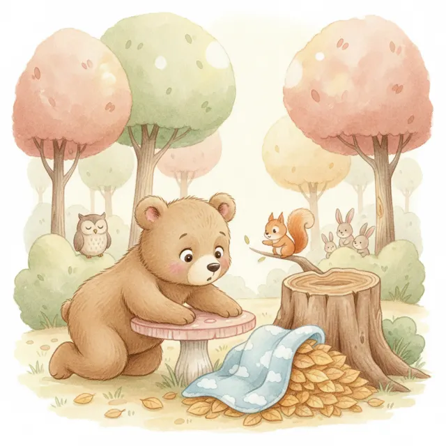 Bear Finds His Blanket story for kids illustration