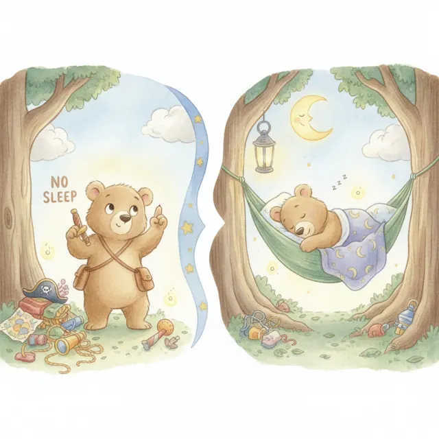 Bedtime for the Brave Bear story for kids illustration