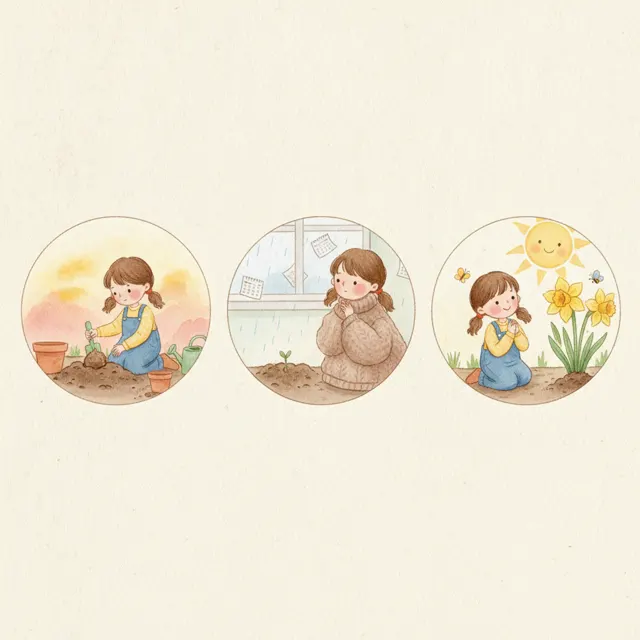 Bella's Bulb Wakes Up story for kids illustration