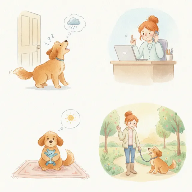 Bella Waits for Her Walk story for kids illustration
