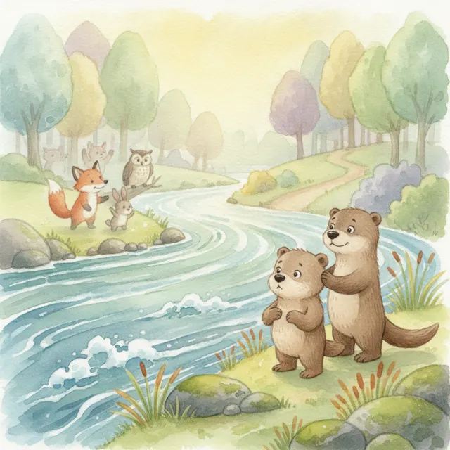 Ben Crosses the Big River story for kids illustration