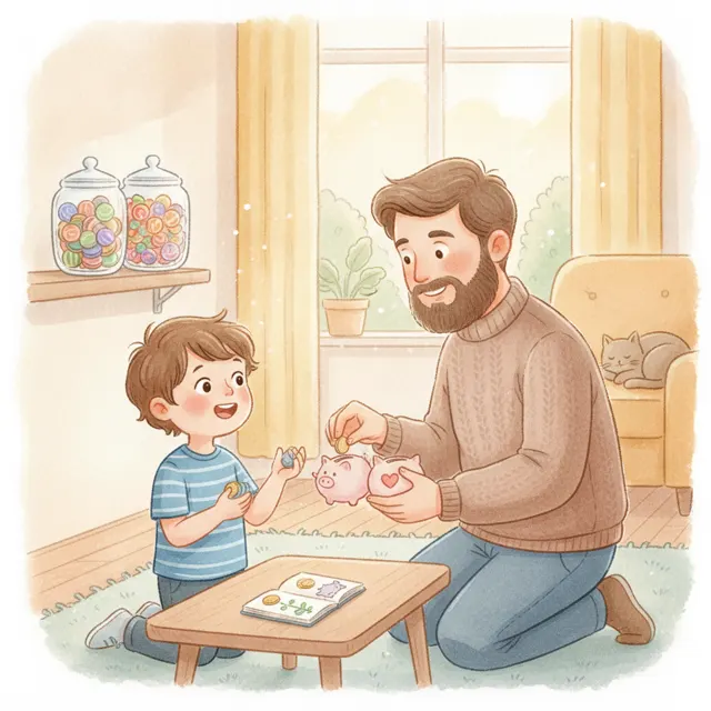 Ben's First Allowance story for kids illustration