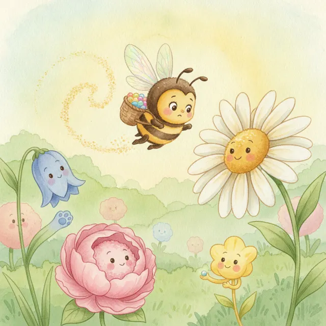 Benny the Bee's Very First Garden story for kids illustration