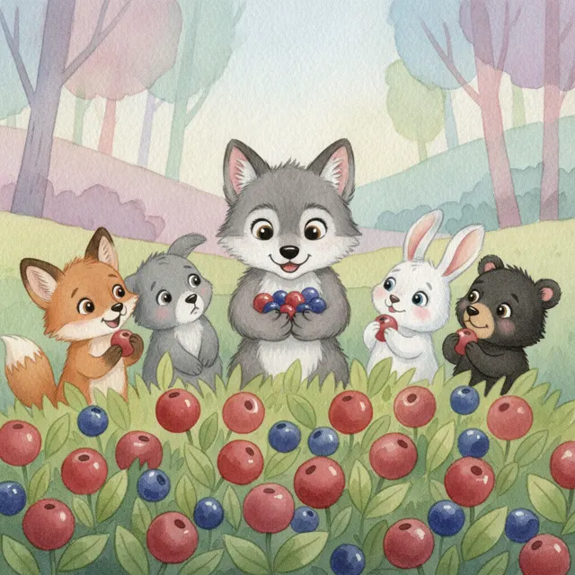 Berry Picking Day for Luna story for kids illustration