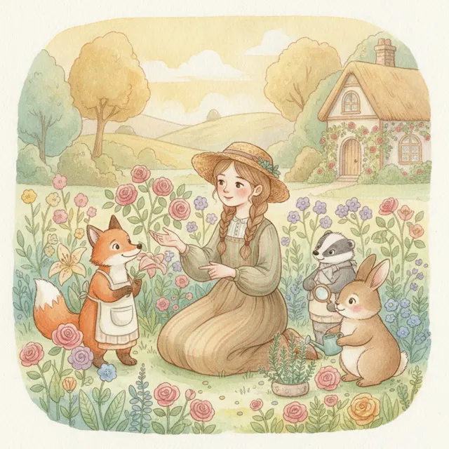 Blanche and the Garden of Friends story for kids illustration