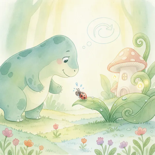 Bop Helps a Lost Bug story for kids illustration