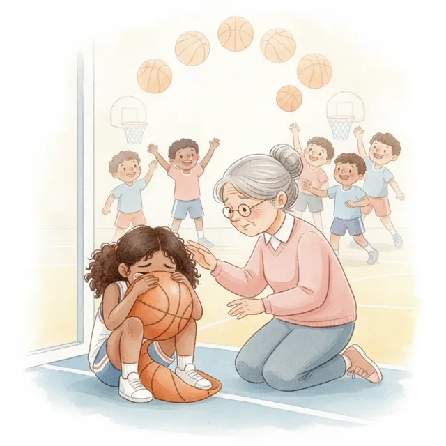 Bouncing Back After a Miss story for kids illustration