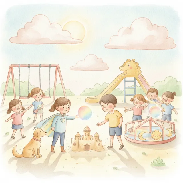 Captain Kindness Saves the Playground story for kids illustration