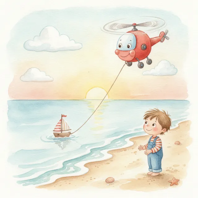 Chipper Finds the Lost Boat story for kids illustration