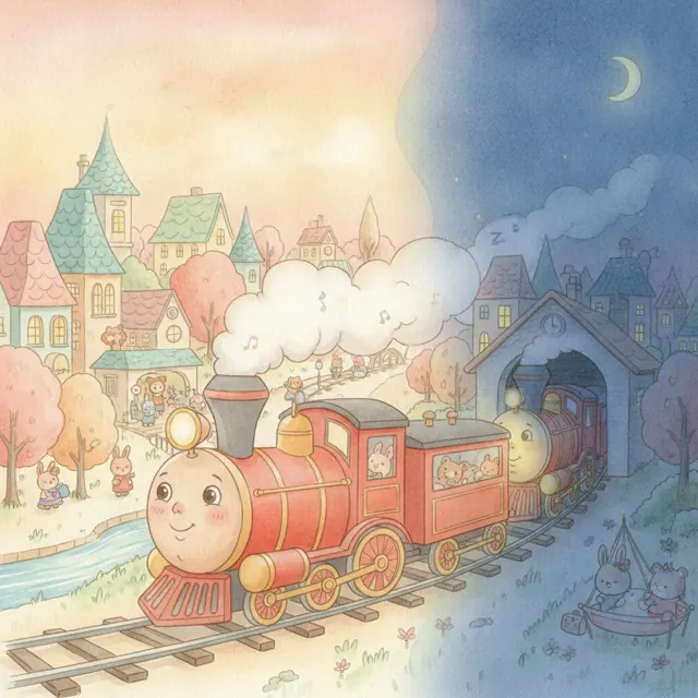 Choo Choo Goes the Train story for kids illustration