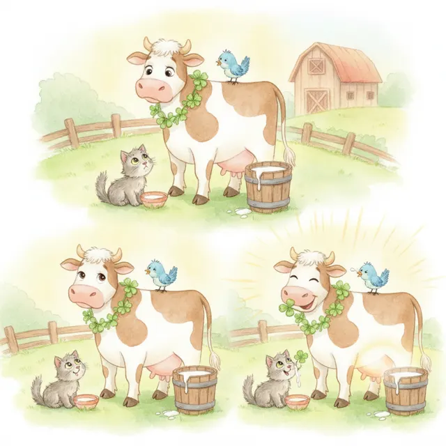 Clover Shares Her Milk story for kids illustration