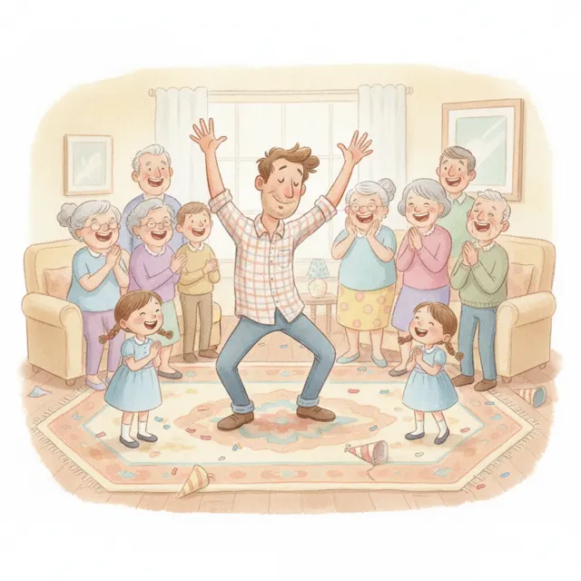 Dad's Terrible Dance Moves story for kids illustration