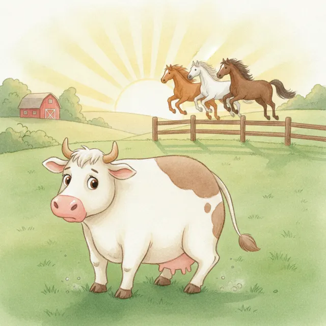 Daisy the Cow Who Wanted to Jump story for kids illustration