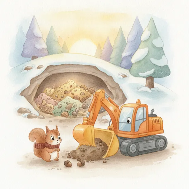 Digger and the Lost Acorns story for kids illustration