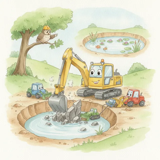 Dizzy the Digger's Big Dig story for kids illustration