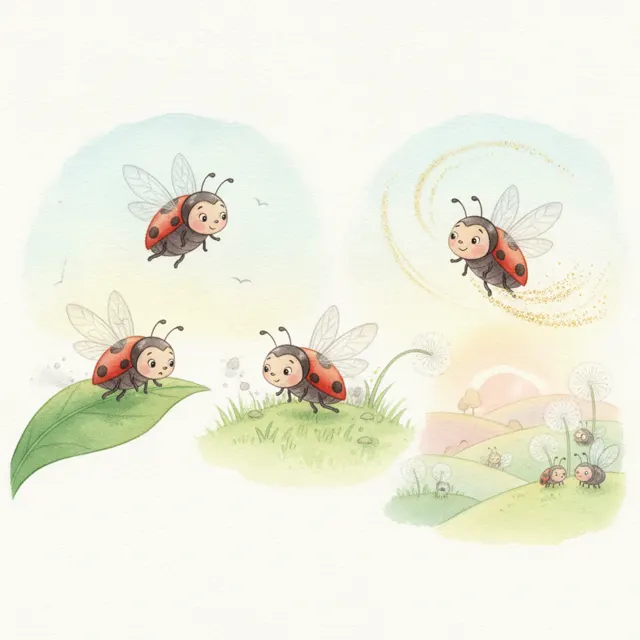 Dot's Very First Flight story for kids illustration