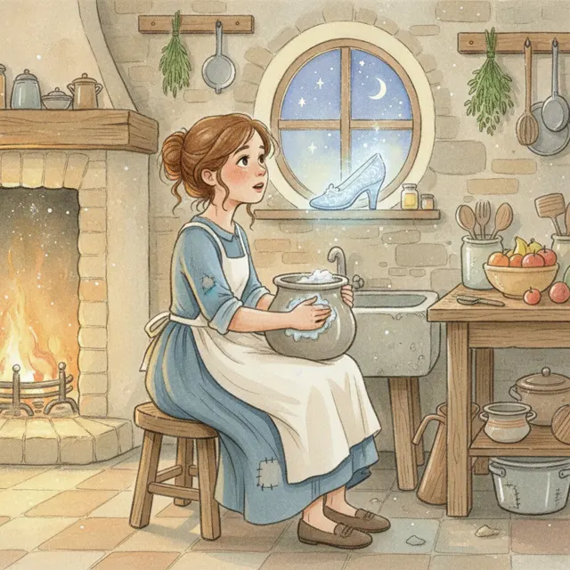 Ella and the Starlight Slipper story for kids illustration
