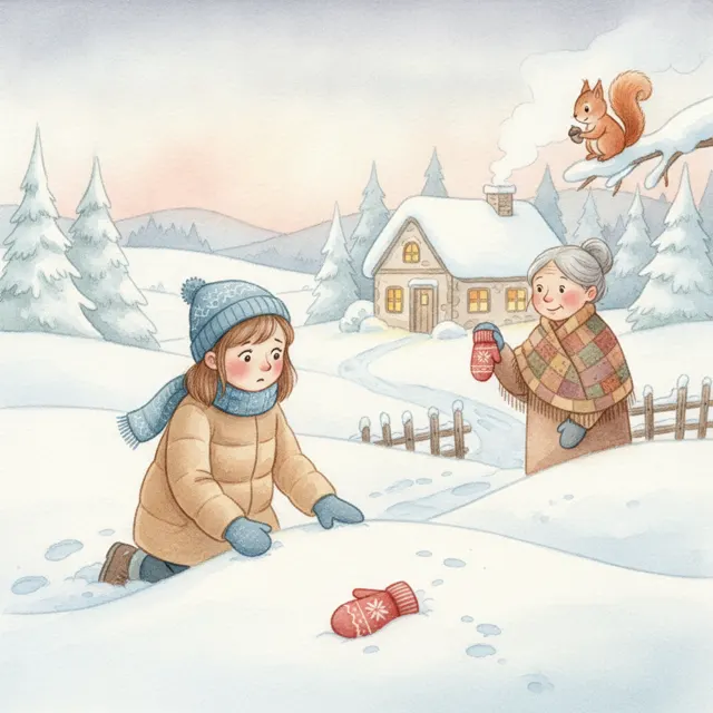 Ella's Lost Mitten story for kids illustration