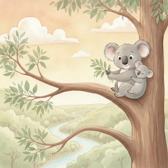 Euca and the Borrowed Branch story for kids illustration