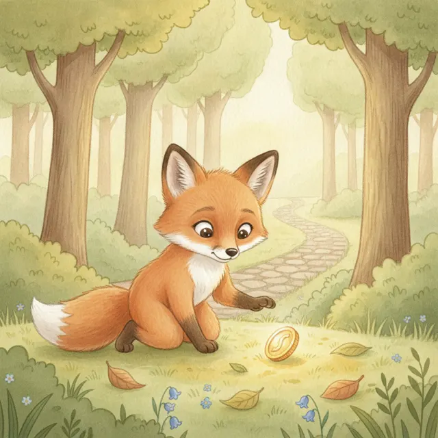Felix Finds a Coin story for kids illustration