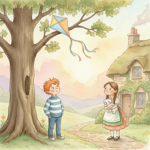 Finn and the Runaway Kite story for kids illustration