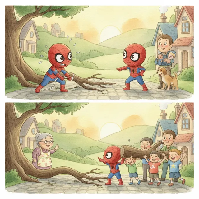 Finn Asks for Help story for kids illustration