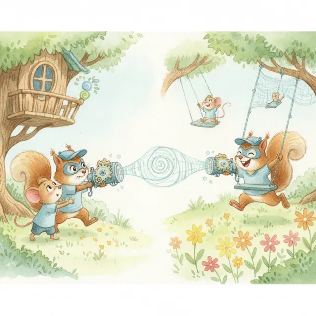 Finn Shares the Web story for kids illustration
