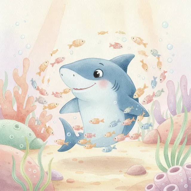 Finn the Misunderstood Shark story for kids illustration