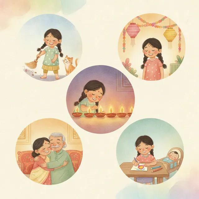Five Days of Little Lights story for kids illustration