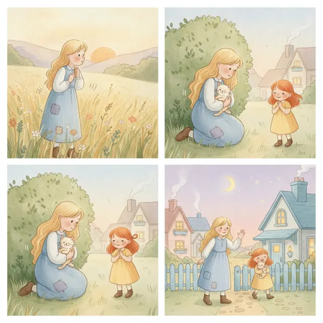 Freya and the Lost Kitten story for kids illustration