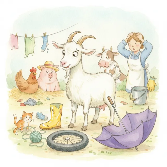 Gerald the Goat's Very Bad Tuesday story for kids illustration